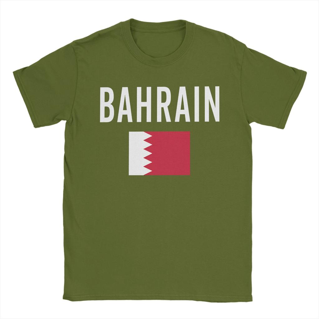 Bahrein Vlag Unisex T-shirt Nieuwigheid T-shirt Korte Mouwen Ronde Hals T-shirts Puur Katoen Geprinte Tops