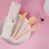 Wooden Spoons And Chopsticks Bamboo Cutlery Set Bamboo Knife Fork And Spoon Student Cutlery, Outdoor Wooden Portable Set