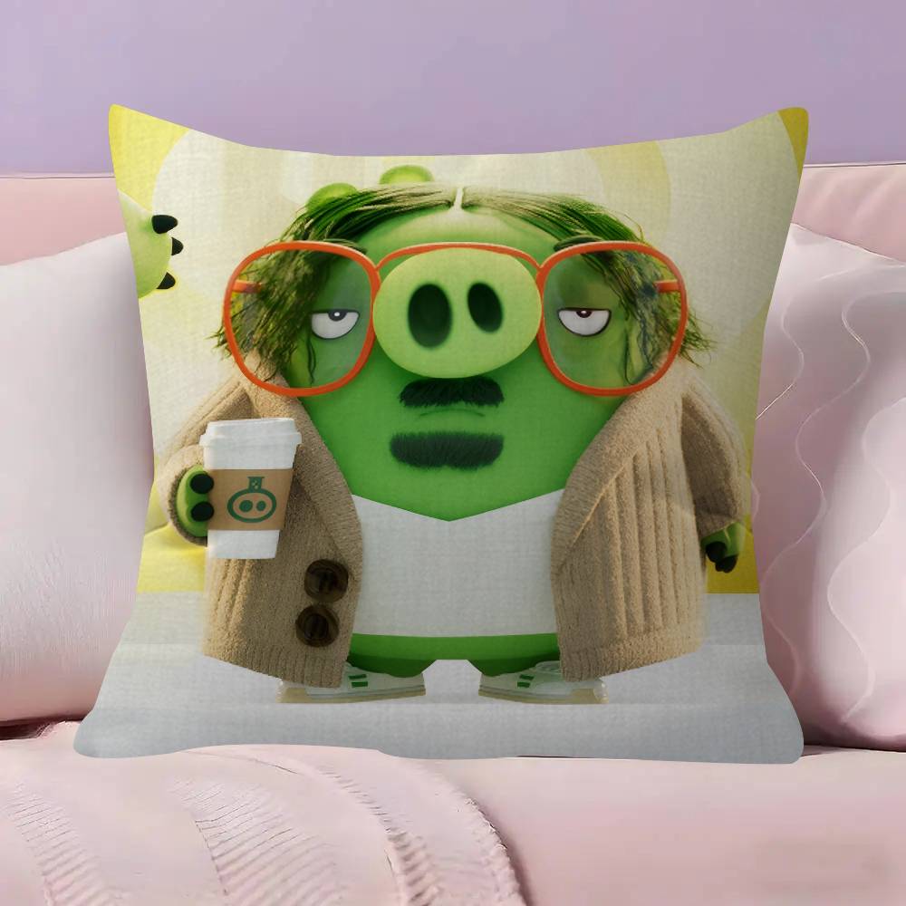 Animation AAAngry Birds Cartoon   Pillow Cushion Cover Pillowcase Living Room Sofa Home Decor Customized