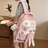 Dopamine Contrast Color Sweet Girl Backpack Large Transparent Pain Bag Junior High School Students' Schoolbags Leisure Backpacks.