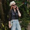 Women's Basic Bear Button-Up Shirt