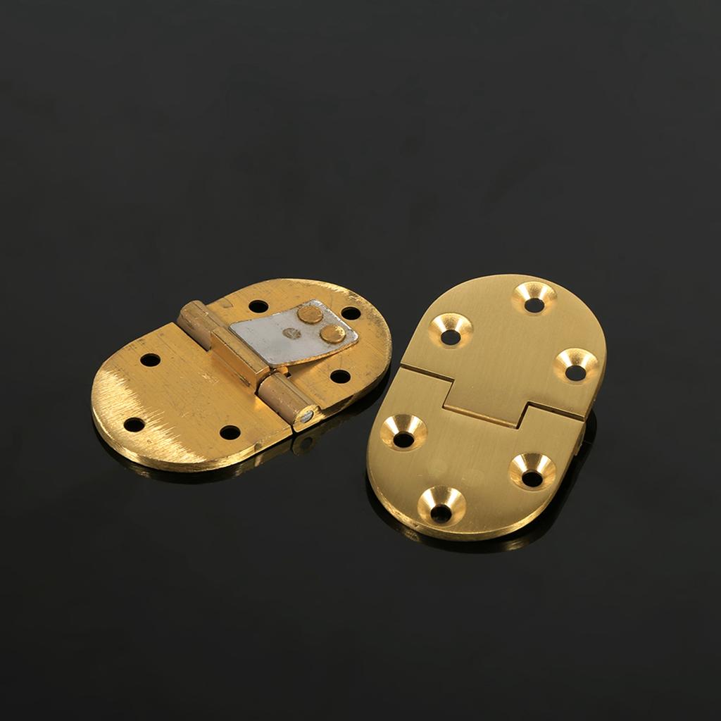 2Pcs Brass Butler Tray Hinge Round Edge 2 1 2 x1 1 2 With Screws Folding Flap