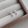 S999 Sterling Silver Small Bow Bead Stud Earrings for Women - Simple, Sweet Jewelry