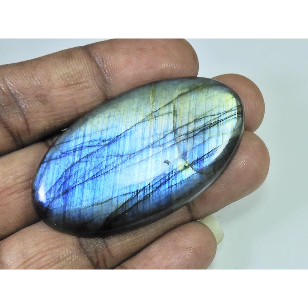 100Cts.Natural Labradorite Multi Fire Oval Cabochon Loose Gemstone 29X55X6MM D-249