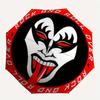 KISS Rock and Roll Naklejka na twarz Naklejka Parasol, Przenośny Kompaktowy Parasol Trójzłożony dla Mężczyzn i Kobiet Prezent