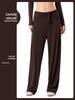 Women's Draping Wide-Leg Pants: Loose, Breathable, with Detachable Belt, Slimming Straight Leg, Perfect for Sports and Casual Wear