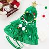 Dog Christmas Outfit Elf Costume Cat Cloak Puppy Clothes Kitten Cape Xmas Tree Costumes for Small Dogs Cats Pet Santa Gifts