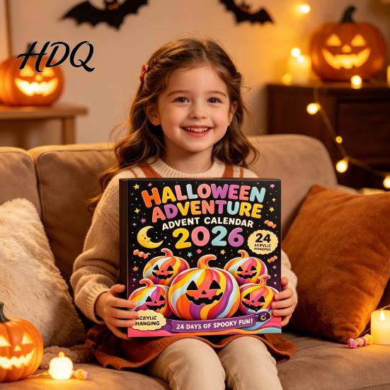 Set di Figure Acriliche Calendario dell'Avvento Fantasma di Halloween, Scatola Conto alla Rovescia di 24 Giorni con Regalo Novità per Bambini, Giocattolo da Collezione Spettrale
