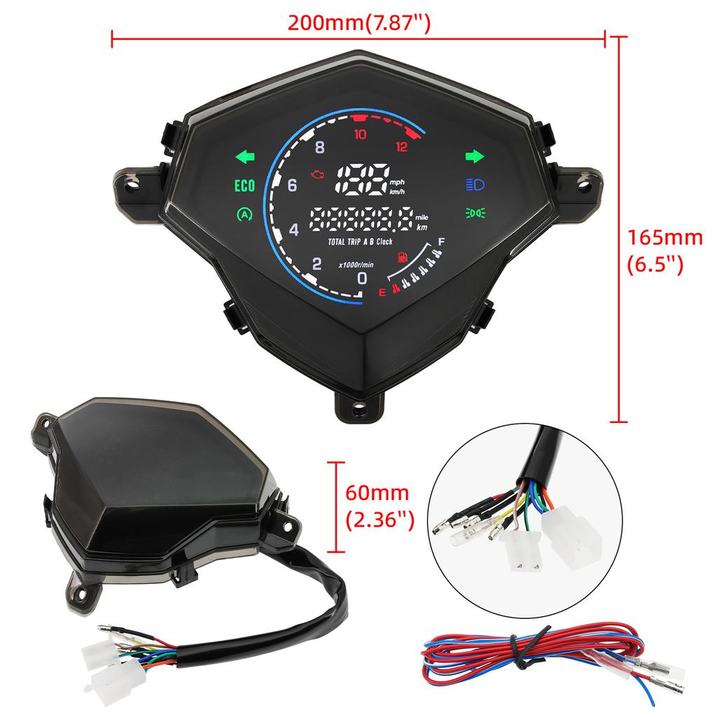 LED Digital Motorcycle LCD Speedometer Odometer Tachometer RPM Gauge With Turn Signal Indicator For Yamaha Mio Series MIO125 M3