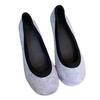 Soft leather version~ retro round head shallow mouth single shoes with skirt flat ballet shoes one pedal versatile grandma shoes women