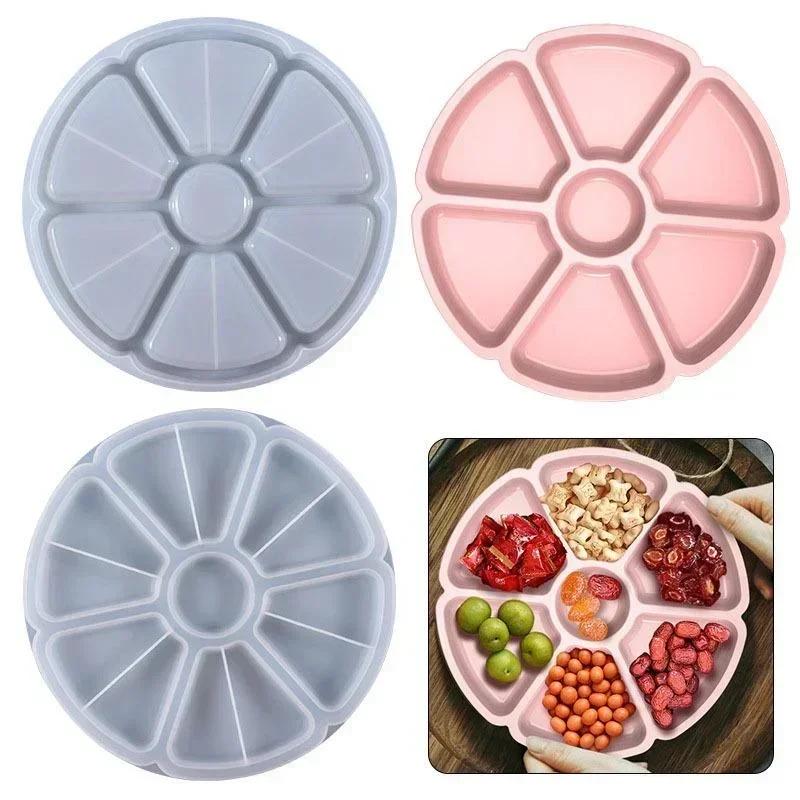 Pretty Petal Fruit Nut Storage Tray Epoxy Resin Mold Creative DIY Dishes Plate Silicone Mould Suitable Home Snack Moulds