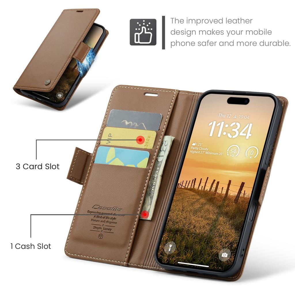 Suitable for iPhone 16 Anti-theft Phone Case, Samsung A55 Phone Leather Case with Card Slot, Z Fold6 Protective Case