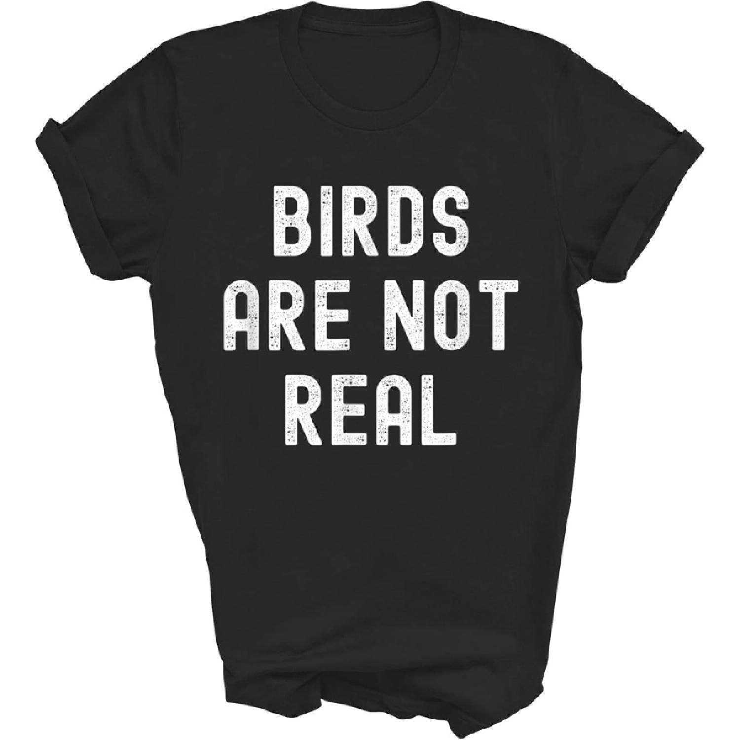 Lunar Zone Bird Watching Goes Both Ways Birds Arent Real are Not Real Birds Spies 5 Gift Unisex Shirt Women Men T-Shirt (Black;L) S
