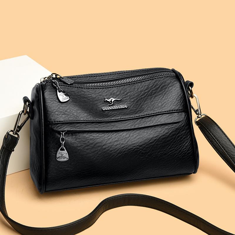 New women's bag large-capacity soft leather bag simple casual large-capacity shoulder messenger bag