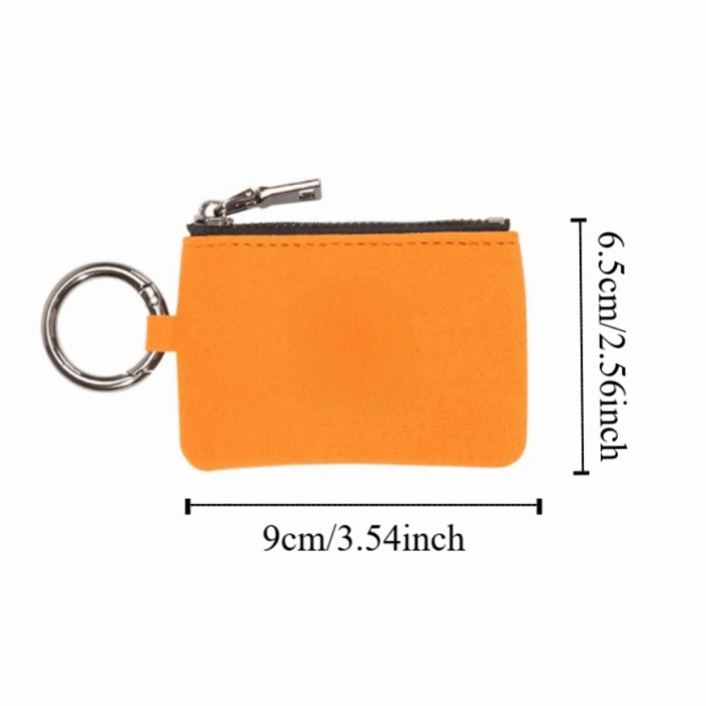 Large-Capacity Zipper Key Pouch Bag Key Cover Suede Leather Key Case for Automotive Keys