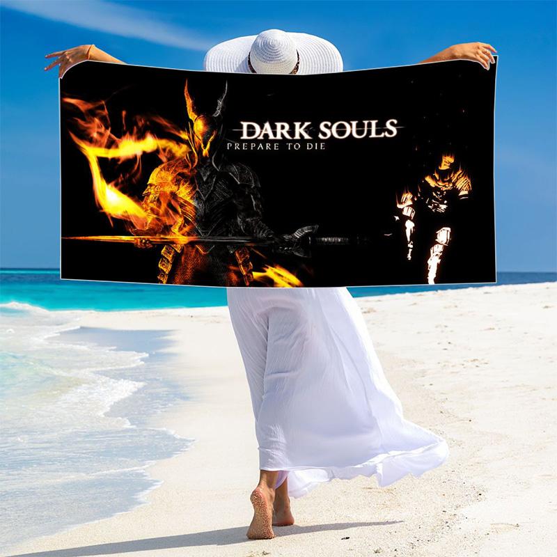 DARK SOULS Print Beach Towel, Large Soft Quick Dry Towel for Beach Camping Swimming