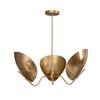 3 Light Curved Shades Pendant Mid Century Modern Raw Brass Sputnik chandelier light Fixture