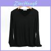 V Neck Long Sleeve T Shirt For Women With Breathable Fabric And Casual Style