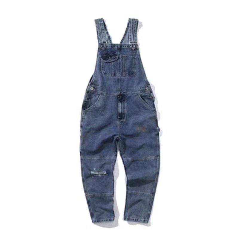 Men's Trendy Ripped Loose-fit Jumpsuit Overalls