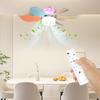 1 Set 40W Fan Light Snaps-on Detachable Fan Blade Design Household Silent RGB Dimming Fan Light For Bathroom Bedroom Kitchen