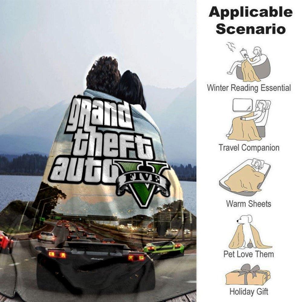 1pc Grand Theft Auto Soft Flannel Blanket with Designer Print A Cozy Blanket for All Seasons, Perfect for the Couch, Bed, Office