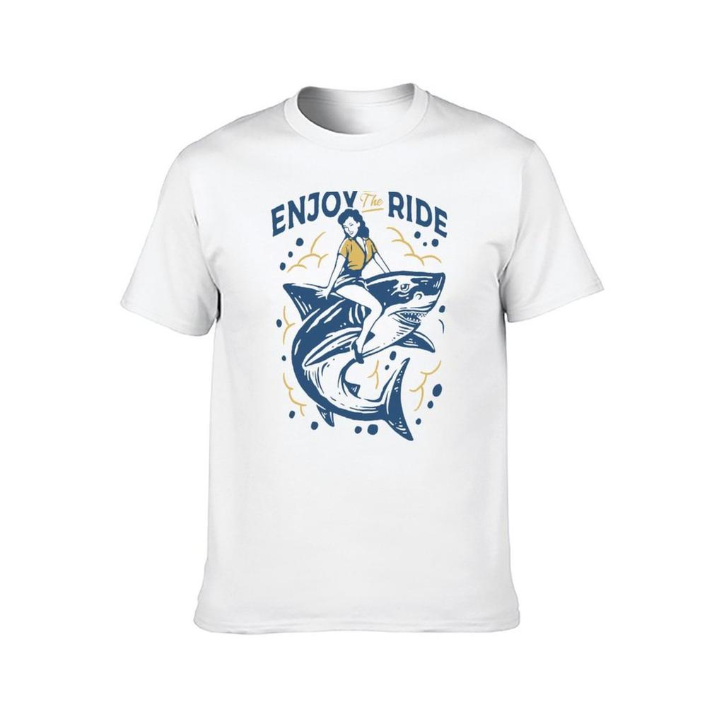 Enjoy The Ride - Shark T-Shirt graphic t shirts for man t shirts for man cotton funny T-Shirt