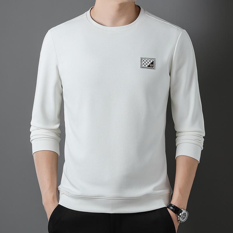 Autumn New Long-sleeved T-shirt Sweatshirt for Young and Middle-aged Men Korean Style Casual Trendy Round Neck Printed Men's Sweatshirt