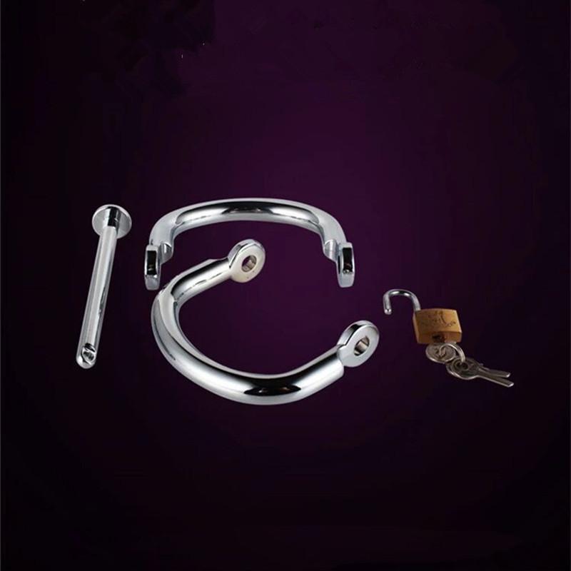 Metal Detachable Steel Handcuffs with Locks and Keys BDSM Slave Role Playing Sex Toy Tool Products Suitable for Adults