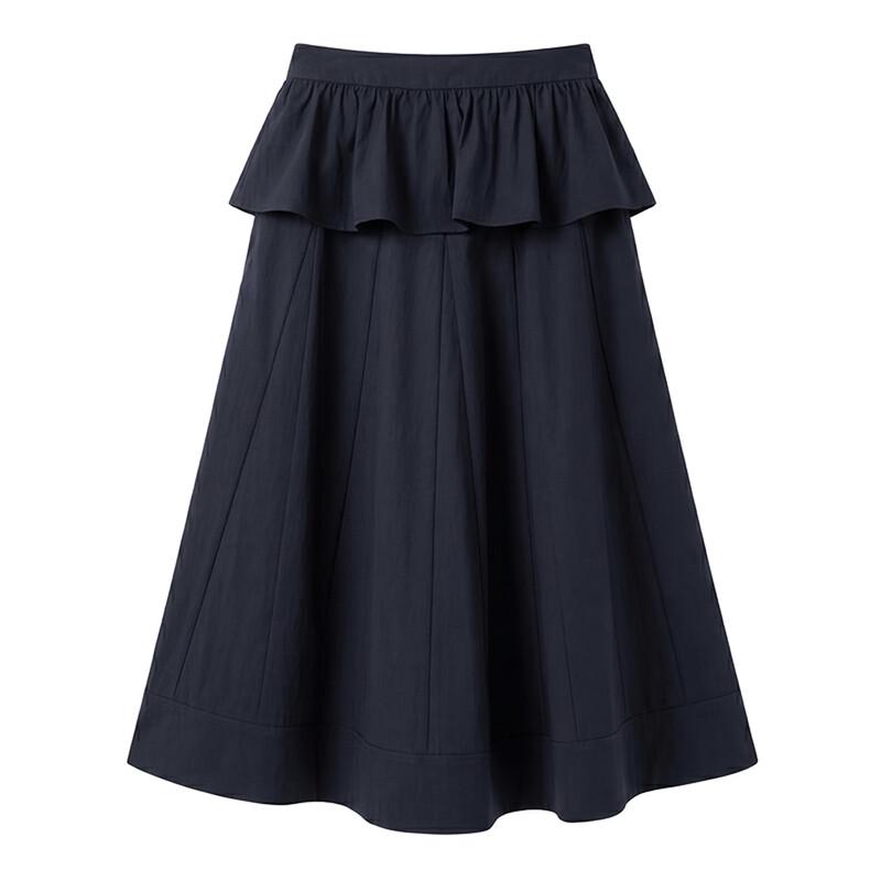 ELLE Modern Ruffle A-Line Midi Skirt