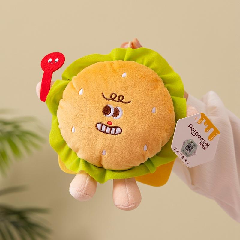 Honey Pot Burger Fries Plush Toy Foodie Retail Pillow Doll Children's Gift Female Grab Machine Doll Doll
