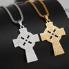 Stylish Cutout Personality Stainless Steel Personality Pattern Men's Cross Necklace Hip Hop Punk Holiday Gift Pendant