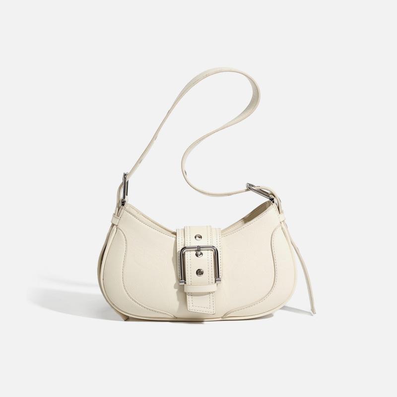 2025 New Trendy Women's Bag, Unique Design, Textured Baguette Bag, Vintage Underarm Bag, Versatile Wide-Strap Shoulder Bag
