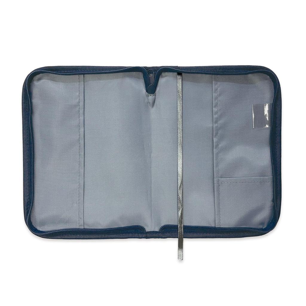 Cubics Round Zip Book Size M-Plan Cover, N, Navy, 114041-08-135