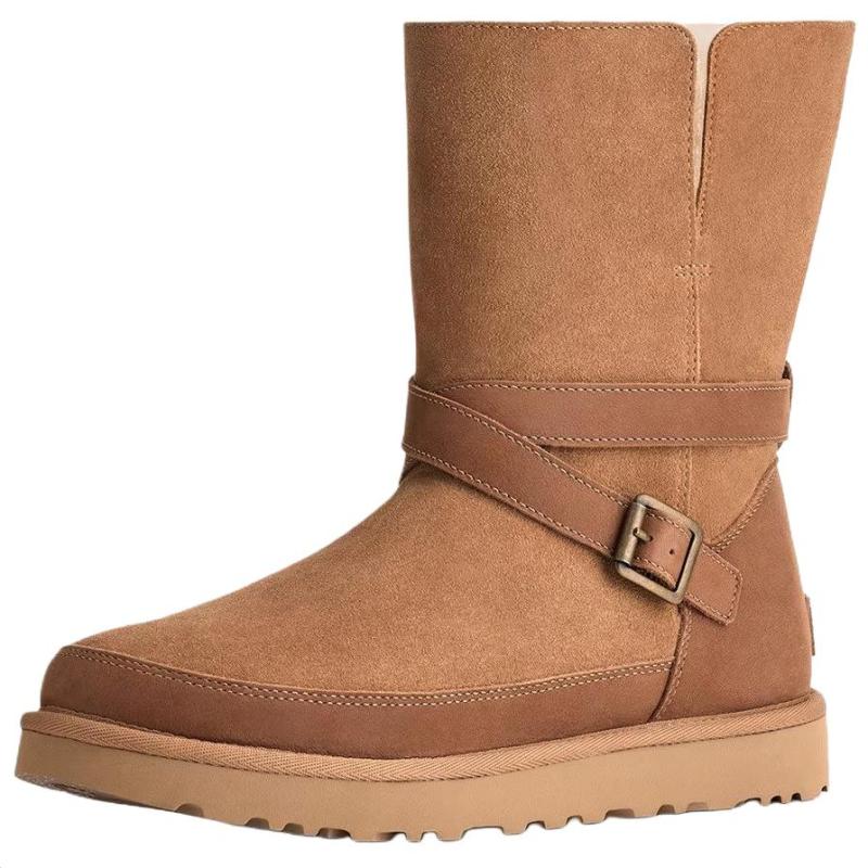 UGG Classic Novelty Split Cow Leather Thermal Snow Boots Women s Chestnut Sneakers 1174513-CHE 38