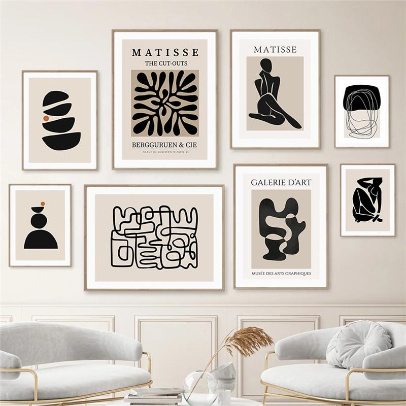 Abstrakte Kunst Geometrische Leinwand Malerei Geometrie Poster Druck Wandbild Für Minimalistische Wohnzimmer Home Office Decor 60x90cm(24x35in) X2 Frameless