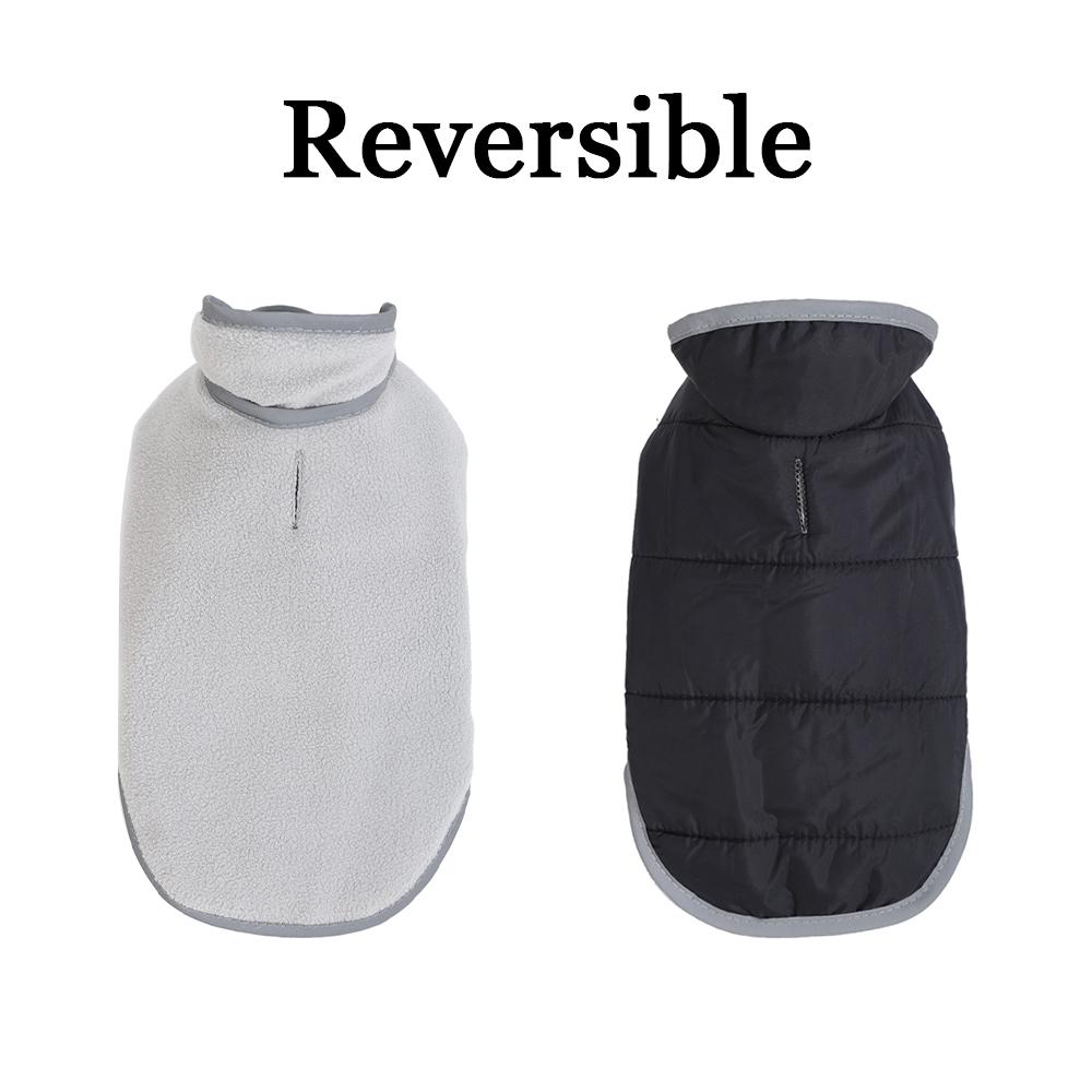 Reflective Pet Clothing Winter Reversible Fleece Dog Apparel For Small Medium Dogs Cats Waterproof Puppy Jacket Coat Chihuahua