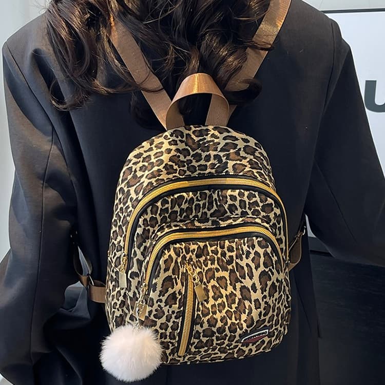 Women's Leopard Print Backpack Tote