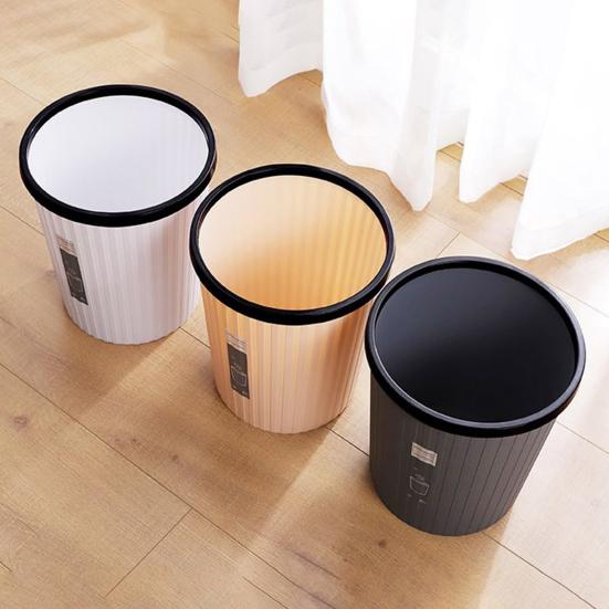 Garbage Bin with Pressure Ring No Lid Space-Saving Plastic Kitchen