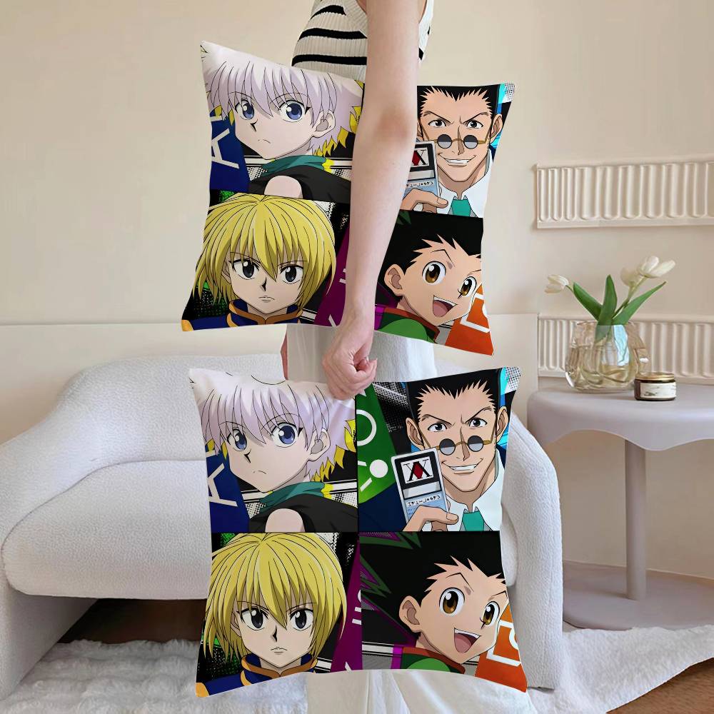 

HUNTER×HUNTER Pillow Case Sofa and Living Room Decorative Cushion Covers Dust-proof and Mite-proof Invisible Zipper 12x12Inch