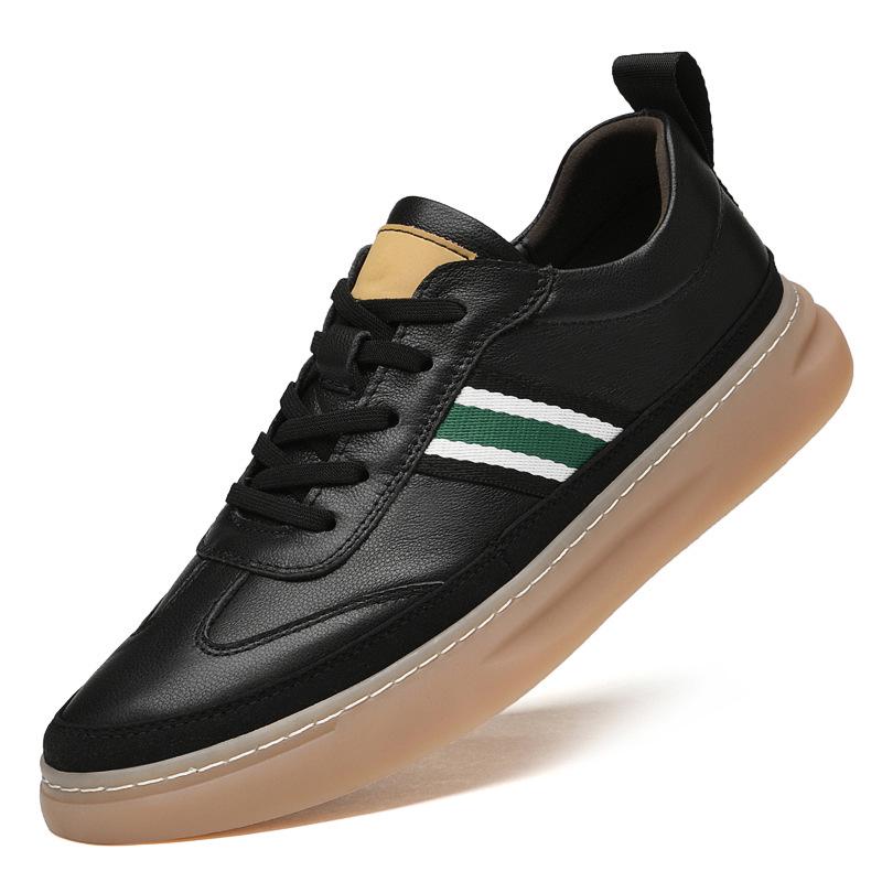 Men s Leather White Sneakers - Soft Sole, Breathable, Fashionable US 8