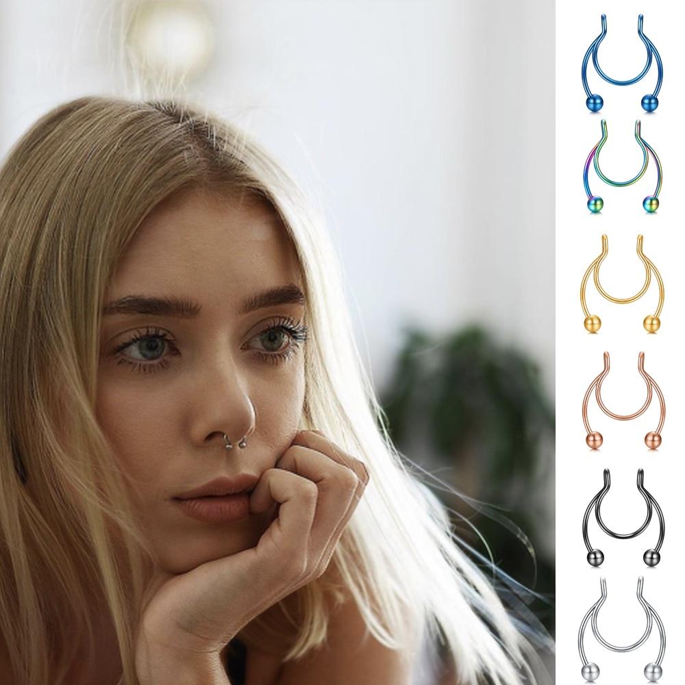 Buy 1 Pcs 2020 New Fake Nose Clip Ring Studs Hoop Medical Stainless