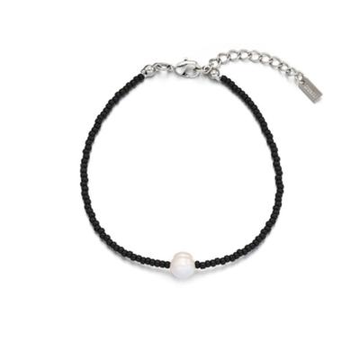 Denu Black Realstone Color Bead Bracelet