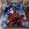 Printed Snow Santa Duvet Cover Sets King Size Bedding Set Soft Comfortable Bed Linens Bedclothes Home Textile For Christmas New