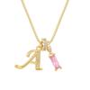 Kreuz Trend Rosa Diamant Schlüsselbein Halskette: Personalisierter 26-Buchstaben-Anhänger im Europäischen & Amerikanischen Mode-Stil
