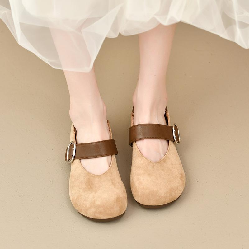 Retro leopard print word with Mary Jane shoes women's flat bottom versatile light mouth single shoes fashion Mary Jane shoes light mouth shoes