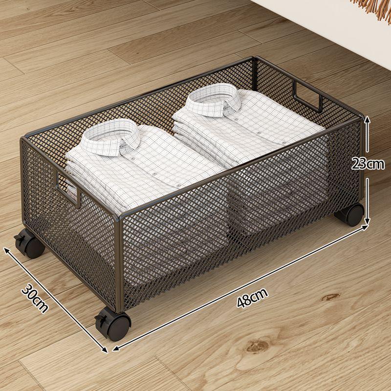 Flat Large Underbed Storage Box with Wheels - Drawer-Type Organizer for Clothes