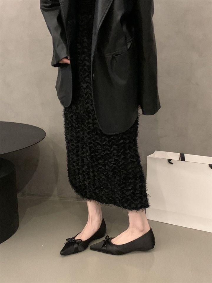 Damskie Wykwintne Jedwabne Czółenka Mary Jane ze Szpicem - Wczesnowiosenne Buty dla Druhen i Idealne do Spódnicy