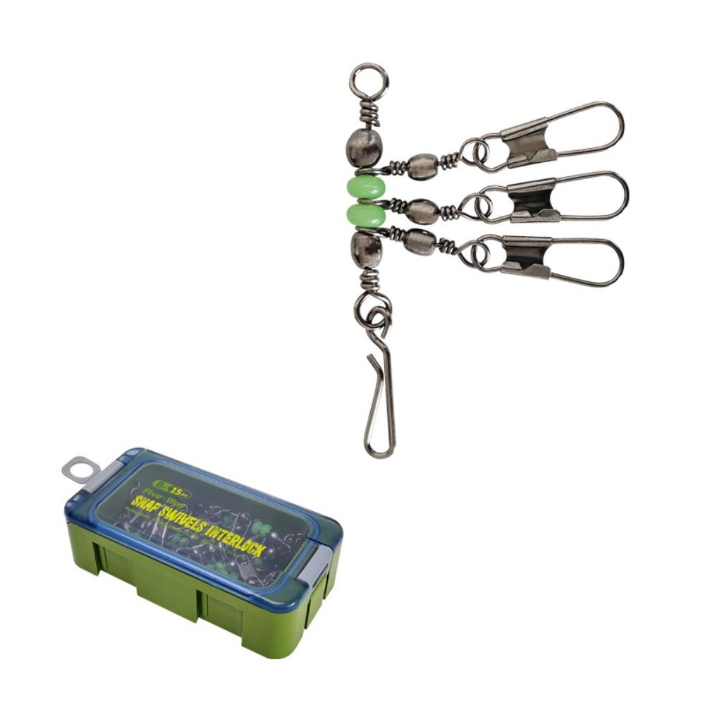 Interlock Snap Fishing Swivels Luminous Fishing Snap Tackle Fishing Pin Connector  Squid Jig