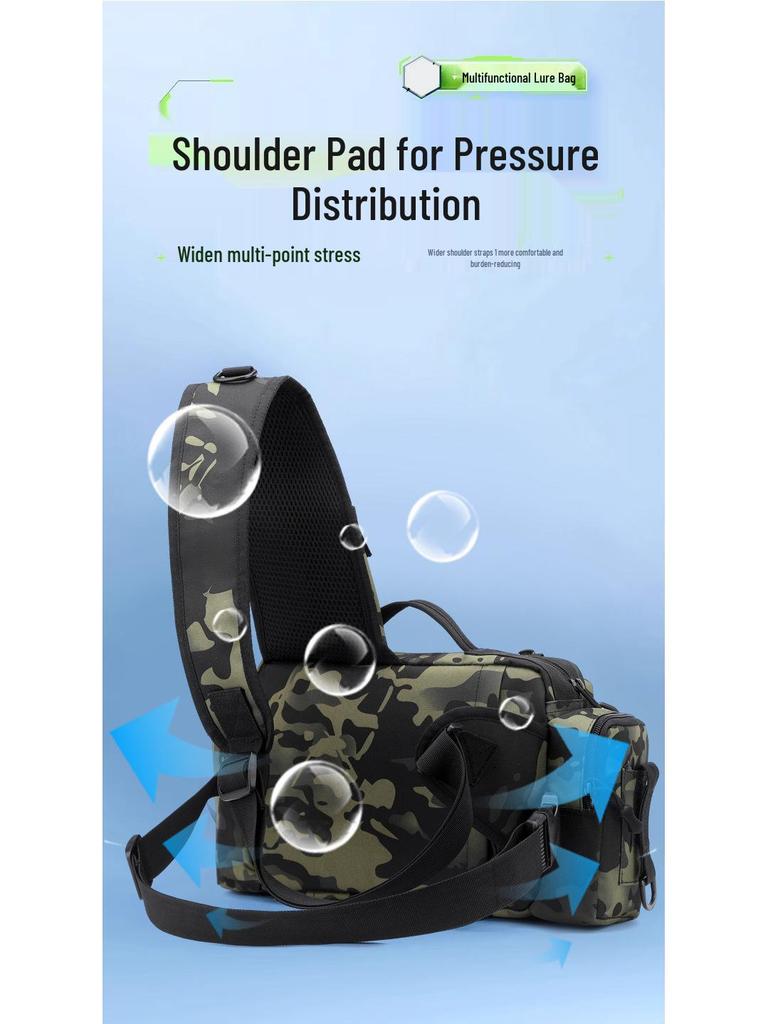 Camouflage Angel-Hüft-/Schultertasche mit Rutenhalter und Tacklebox
