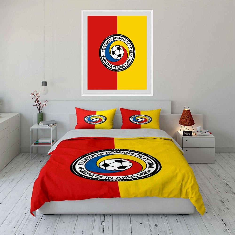 Romania Soccer Bedding Set Bedding Duvet Cover Set Duvet Cover Pillowcases  (1 * Duvet Cover 2 * Pillowcases, Without Duvet Insert)